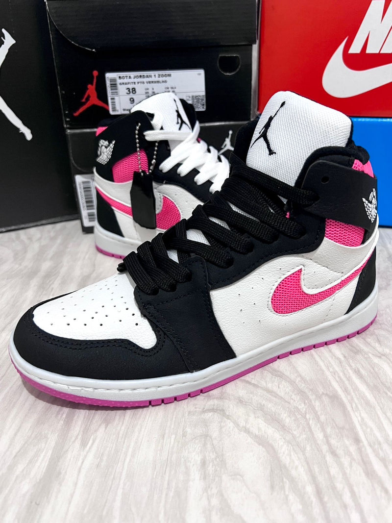 Nike Air Jordan 1 - preto rosa pink