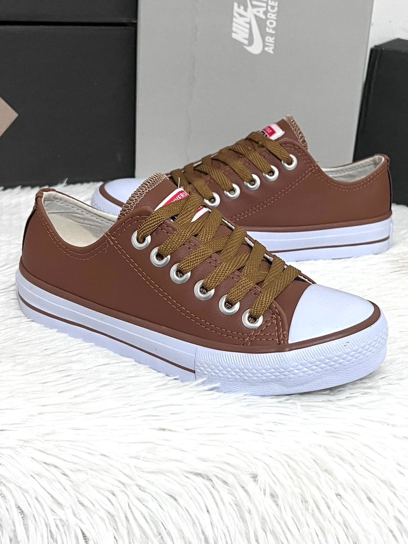 Converse All Star Couro Caramelo