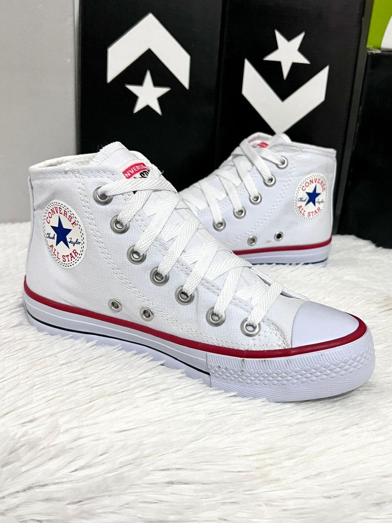 Converse All Star Bota Tecido Branco