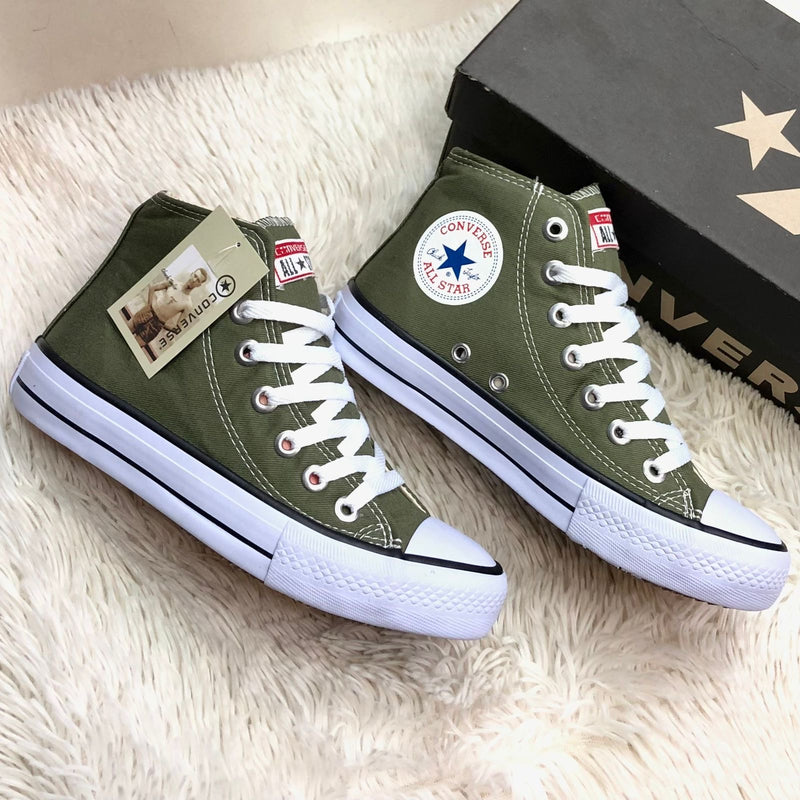 Converse All Star Bota Tecido Verde Militar